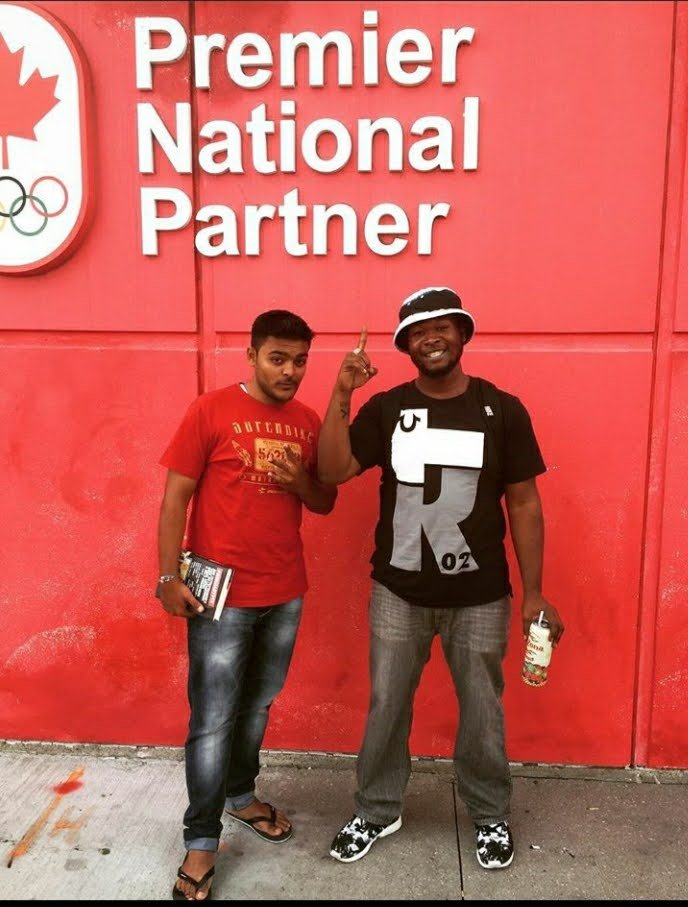Trav with Sharvam Buch, the developer he sponsored from India